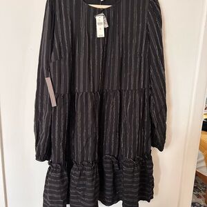 Anthropologie Black and White Striped Dress